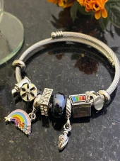 Aksesuar Çarşısı Gökkuşağı Detaylı  Charm Bileklik - 3
