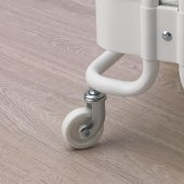 Çelik-Beyaz Servis Arabası 38x28x65 cm IKEA Banyo Düzenleyici-Raf Ünitesi Tekerli Meridyendukkan - 3