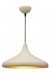 BEYAZ  İÇİ ALTIN METAL SARKIT AVİZE 35CM MUTFAK AVİZE SALON AVİZE - 1