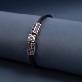Silikon Kordonlu Ayıldız Gümüş Bileklik - Z3081 - 1
