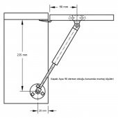 Gazlı Amortisör Piston 80 N Kalkar Dolap Kapakları için 27 cm Gri - 3