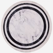 Dijital Mermer Baskı Püsküllü Yuvarlak Kaymaz Taban Halı - 3