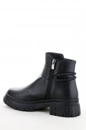 Vojo 1627 Taş Detaylı Fermuarlı Rahat Taban Kadın Bot Bootie - 4