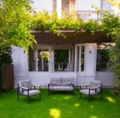 Pimango Pielize Demonte Metal Bahçe Ve Balkon Çay Seti, 2 1 1, Bej Renk - 1
