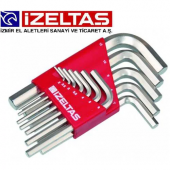 İzeltaş 4900 00 3112 Allen Anahtar Takım Altı Köşe Kısa 12 Parça - 1