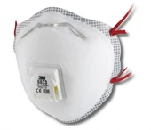 3M 8833 Konik 8835 Tokalı 9332 Katlanabilir Ventilli Toz Maskesi 10 Adet - 1
