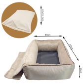 Lepus Winter Bed Kedi Ve Köpek Yatağı Krem L-(67x82x23)cm - 3