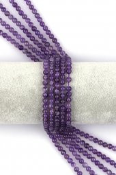 Ametist Doğal Taş Dizi 4 mm Küre Kesim thumbnail 1