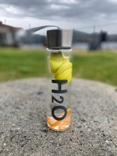 H2O Baskılı Cam Matara 400 ml. - 3