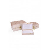 Mdf Gelin Nişandüğün Çeyiz Sandığı 3lü Kare Çanta Seti Cappucino - 2