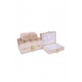 Mdf Gelin Nişandüğün Çeyiz Sandığı 3lü Kare Çanta Seti Cappucino - 3