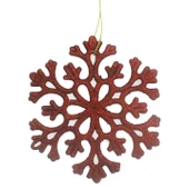 12 Adet 9cm Simli Kar Tanesi Ağaç Süsü Kırmızı thumbnail 1