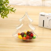 12 Adet 10x7cm Plastik Kutu Çam Ağacı Yılbaşı Kutusu - 1
