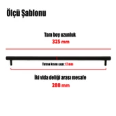 Hitit Çekmece Dolap Dolabı Kapak Kulpu Kulpları Kulbu 288 Mm Mat Siyah Metal Kulp Mobilya Mutfak - 4