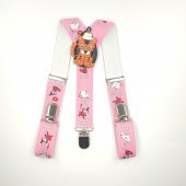 MORDİNO Kaplan Figürlü Hipopotam Desenli Pembe Çocuk Pantolon Askısı - 1