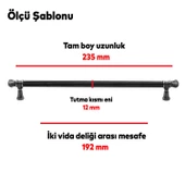 Akbatı (192 mm-192.2 cm) Eskitme Antik Bakır Metal Mobilya Mutfak Dolabı Dolap Kulpu Kulbu Kulpları thumbnail 3
