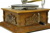 Ahşap Kare Gramofon Oymalı 504SF - 3