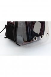 Şeffaf Astronot Kedi Köpek Taşıma Çantası 42x22x33 Cm Lugan BORDO - 5