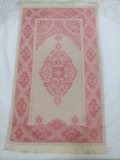 HEDİYELİK KUTULU SECCADE LÜKS OSMANLI İPEK-PEMBE-İNCİ 99 TESBİHLİ - 2