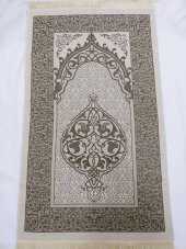 HEDİYELİK KUTULU SECCADE LÜKS OSMANLI İPEK-KAHVE-İNCİ 99 TESBİHLİ - 2