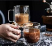Çift Cidar Cam Kulplu 250 ml Bardak 2 Adet - 1