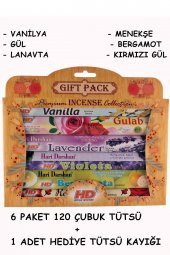 120 Çubuk 6 Paket Kayık Hediyeli Oda Kokusu Hediye Paketli - 1