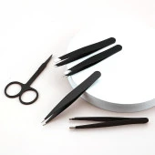 Valkyrie 5 Adet Profesyonel Paslanmaz Çelik Deri Çantalı Cımbız Seti - 3