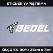 bedel türkçe yazı -  2 ADET sticker araba cam bagaj uyumlu et,ket kask motosiklet dolap cam uyumlu yapışkan - 1
