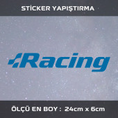 racing araba yazısı -  2 ADET  sticker araba cam bagaj uyumlu et,ket kask motosiklet dolap cam uyumlu yapışkan - 1