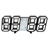 Valkyrie Beyaz LED Siyah Kasa Dijital Dekoratif Masa veya Duvar Saati - 2