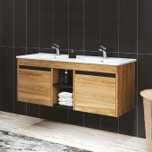 Denko Twin 120 cm MDF UD Banyo Dolabı Alt Modül ve Lavabo - 1