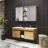 Denko Twin 120 cm MDF UD Banyo Dolabı Alt Modül ve Lavabo - 2
