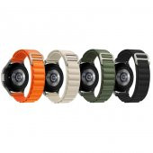 KNY Samsung Galaxy Gear S2 (20MM) İçin Kumaş Desenli Naylon Kayış-Kordon KRD-74 Turuncu - 4