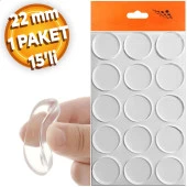 Yapışkanlı Cam Tutucu Şeffaf 22 mm 15 Li Mobilya Raf Ses Tutucu - 1