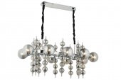 LampaLuce Regina Modern Salon Avizesi Yemek Masası Üzeri 10lu Krom 70x100cm - 1