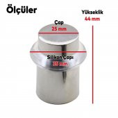 Şeffaf Silikon Contalı Kapı Stoperi Tamponu Vidalı Metal Kapı Stopu Sessiz Stop - 3