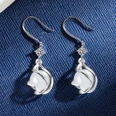 Modasteps 925 Ayar Yüksek Kalite Kristal Zirkon Püskül Küpe - 1