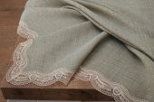 Finezza Efes Keten Polyester Kumaş Yeşil Masa Örtüsü Dikdörtgen 150x210 cm -1314 - 5