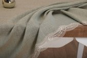 Finezza Efes Keten Polyester Kumaş Yeşil Masa Örtüsü Dikdörtgen 150x210 cm -1314 - 6