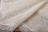 Finezza Asos Keten Polyester Jakarlı Kumaş Krem Masa Örtüsü 150x210 cm - 1315 - 5