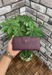 Guard Bordo Mat Fermuarlı ve Hakiki Deri Patlı El Portföyü P2214 - 1