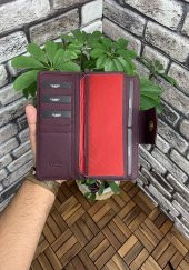 Guard Bordo Mat Fermuarlı ve Hakiki Deri Patlı El Portföyü P2214 - 2