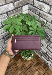 Guard Bordo Mat Fermuarlı ve Hakiki Deri Patlı El Portföyü P2214 - 4
