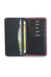 Guard Telefon Girişli Bordo Siyah Hakiki Deri Portföy Cüzdan P1419 - 2