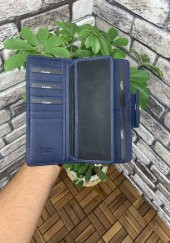 Guard Mat Lacivert Fermuarlı ve Hakiki Deri Patlı El Portföyü P2214 - 3