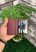 Guard Antik Bordo Hakiki Deri Kartlık Erkek / Kadın P1169 - 4