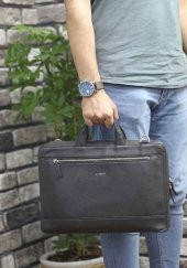 Guard Kahverengi Hakiki Deri Özel Üretim Laptop ve Evrak Çantası - 2