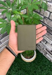 Guard Haki Yeşil Hakiki Deri Kartlık Erkek / Kadın P5191 - 1
