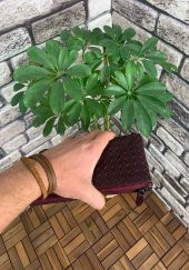 Guard El Örgüsü Küçük Boy Bordo Hakiki Deri Kadın Çantası P2271 - 5