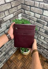 Guard Bordo Hakiki Deri Omuz Askılı Çanta Erkek P1755 - 2
